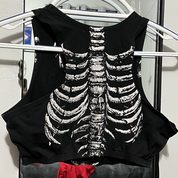 Dolls Kill Black and White Skeleton Tank - Picture 2 of 2